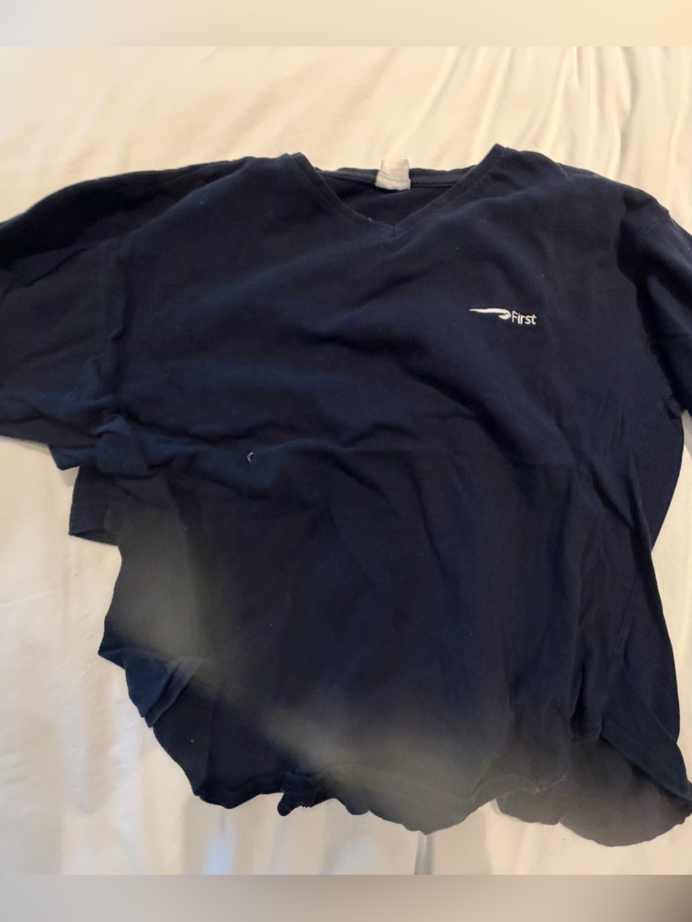 Vintage British Airways First Class Corporate Long Sleeve Tee - Navy Blue
